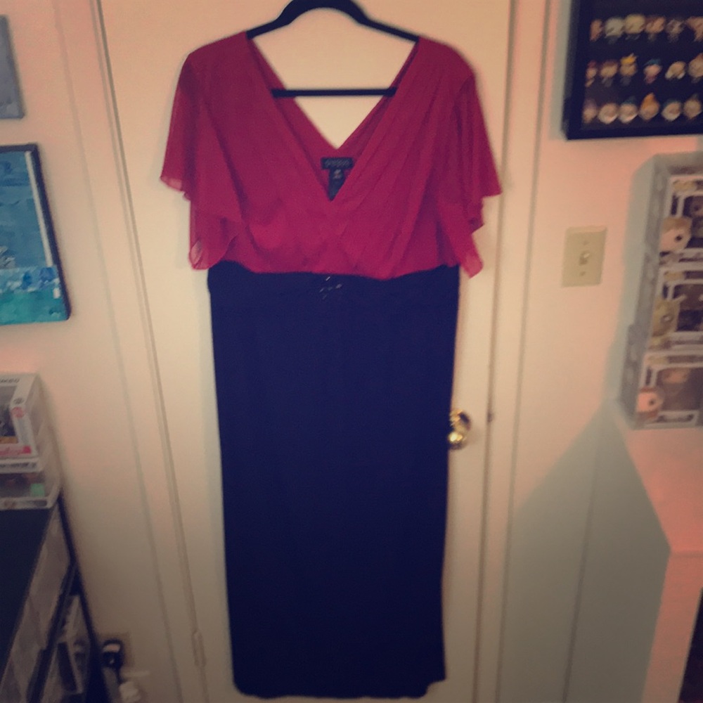 Formal red sheer dress